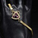 Alluring Heart Design Ruby American Diamond Ladies Bracelet
