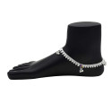 Traditional Stylish Silver Tone Fashion Anklets Payal Kolusu