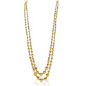Double Strand Gold Plated Ball Chain Necklace