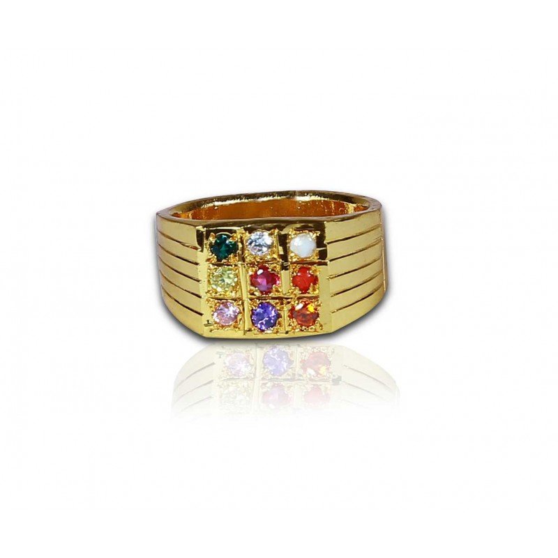 Design navaratna ring | Mens wedding rings gold, Gold ring designs, Black  beads mangalsutra design