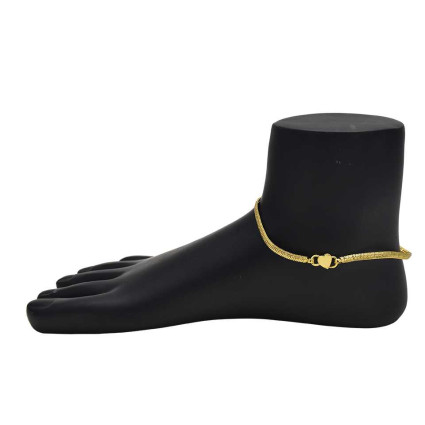 Micro Gold Plated Curb Link Chain Anklets Payal