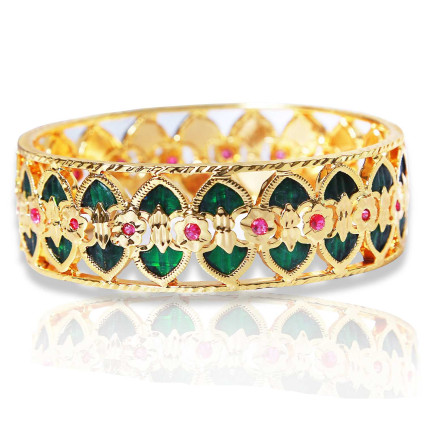 Traditional Broad Green Palakka Bangle