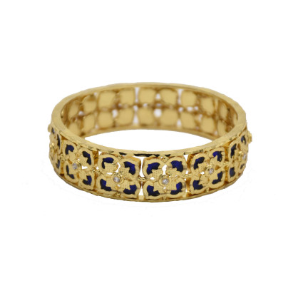 One Gram Gold Traditional Palakka Floral Bangle