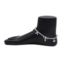 Traditional Stylish Silver Types Anklets Paayal Kolusu With White Beads