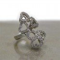 Pretty Look Rhodium Plated Cz's Heart Love Finger Ring
