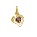 Stylish Micro Gold Plated Designer Red Stone Heart Pendant