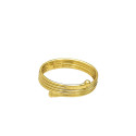 Simple Four Strand Band Gold Plated Finger Ring