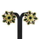 One Gram Gold Plated Floral Big Nagapadam Ear Stud
