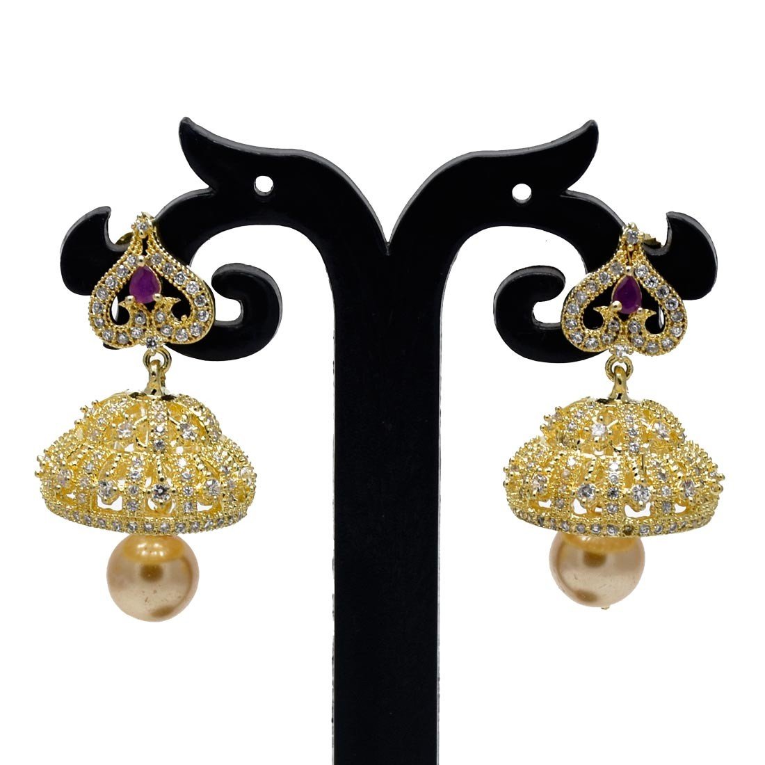 fcity.in - Premium Quality Matte Finish Ad Stone Jhumka / Classy Earrings  Studs