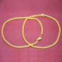 Simple Micro Gold Plated Link Chain Anklets|Payal