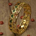 Elegant One Gram Gold Palakka Bangle With Stones