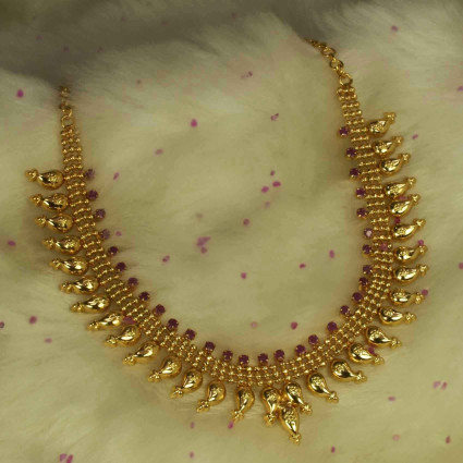 Gorgeous Gold Plated Ruby Mango Necklace