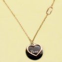 Rose Gold Designer Love Heart Pendant Necklace