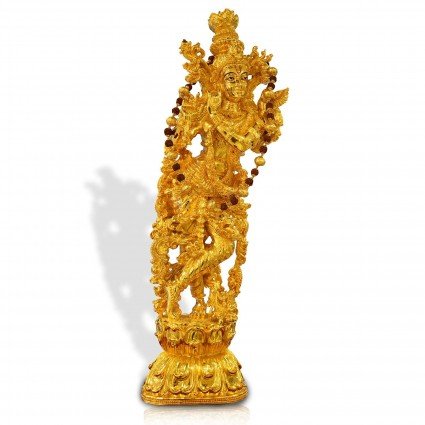 Radha Krishna Gold Plated Idol