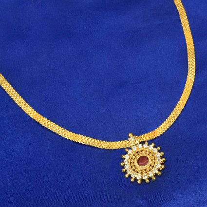 South Indian Gold Plated Round Enamel Necklace