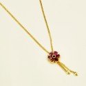 Gold Plated Simple Chain with Stone Flower Pendant
