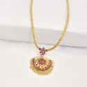Gold Plated Ruby Stone Adial Necklace