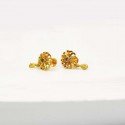 Appealing Gold Plated Floral Ear Studs with Drops
