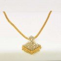 Gold Plated White Stone Adial Necklace