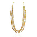 Gold plated Kumbil Long chain with White stones
