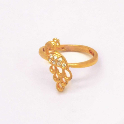 Gold Plated Peacock Finger Ring