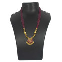 Multi-layer Maroon Beads Ruby Emerald Necklace