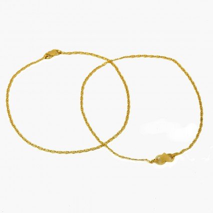 Very Delicate Thin Designer Gold Plated Anklets Payal