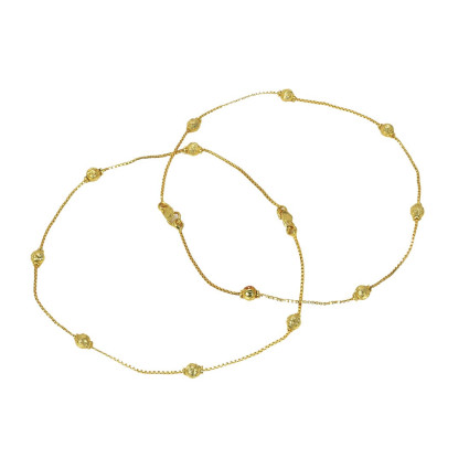 Delicate Thin Chain Golden Ball Anklets/Payal