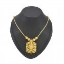 Simple Gold Plated Snake Chain Ruby Pendant Necklace