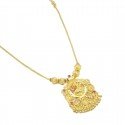 Simple Gold Plated Snake Chain Ruby Pendant Necklace