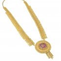 Contemporary Gold Plated Ruby Stone Jasmine Long Chain