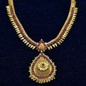 Smashing Party Wear Gold Plated Ruby Stone Necklace