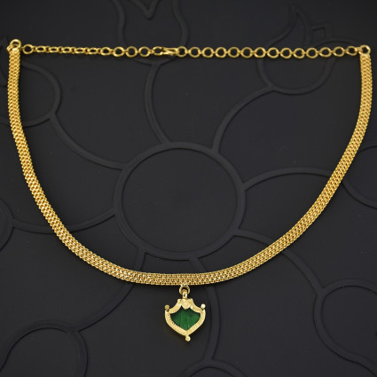 Designer Urvasi Choker Necklace With Palakka Pendant