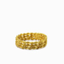 Stunning Gold Plated Triple Row Twisted Rope Finger Ring