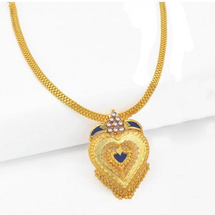 Gorgeous Urvasi Chain Heart Palakka Pendant Necklace
