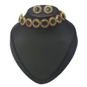 Trendy Green Enamel Ruby Choker Necklace Set