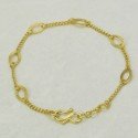 Simple Gold Plated Link Chain Designer Ladies Bracelet