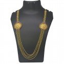 Gold Plated Ruby Big Floral Mogappu Multi-layer Necklace