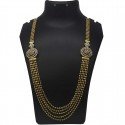 Stylish Gold Plated AD Floral Pendant Layer Mala