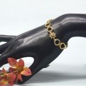 Gold Plated Floral Round Cz's Designer Ladies Bracelet