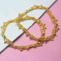 Micro Gold Plated Link Chain Beads Layered Anklets