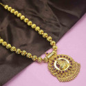 Gold Plated Lakshmi Pendant Ball Chain Necklace