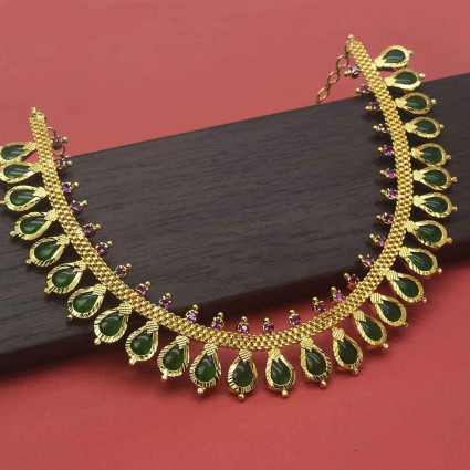 One Gram Gold Kerala Traditional Nagapadam Necklace