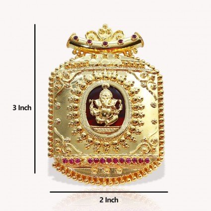 One Gram Gold Plated Ganesha/Ganapathy Net Pendant