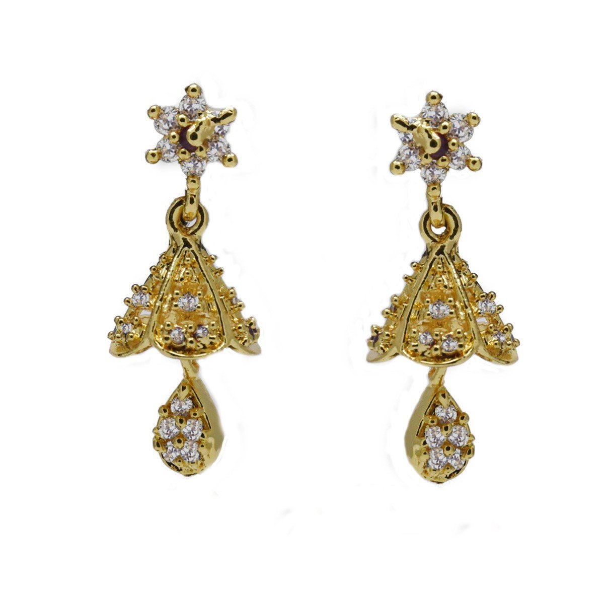 jfl - fusion one gram gold plated pearl designer jhumka, Size: Ht: 4.9 cm x  Wd: 2.9 cm at Rs 699/pair in Mumbai