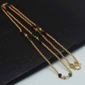 Gold Plated Multicolor Beads Chain For Women