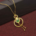 Gold Plated Palakka Pendant with Chain For Girls