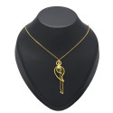 Gold Plated Mango Pendant Chain Necklace For Girls