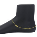 Delicate Gold Plated Beads Rolo Chain Anklets Payal