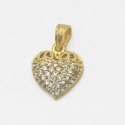 Fashionable Gold Plated Small Cz Stone Heart Pendant